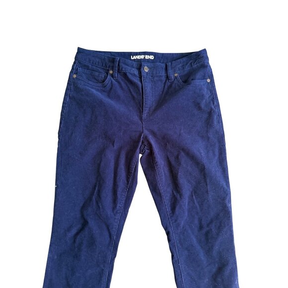 LANDS END Navy Blue Corduroy Straight Leg Pants Size 12 P - Picture 3 of 7